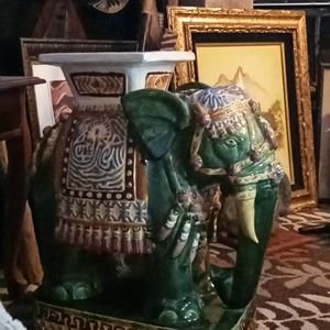 Beautiful Vintage elephant garden seat or plant stand